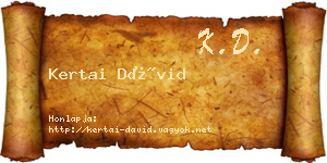 Kertai Dávid névjegykártya
